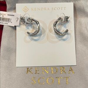 Kendra Scott Shiny Silver Curved Earrings